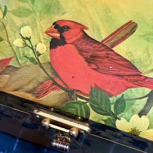 Annie Laurie Vintage Original Palm Beach Red Cardinal Box Purse - Picture 6 of 15